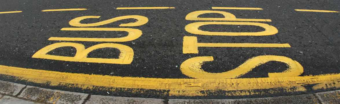 Bus stop road markings